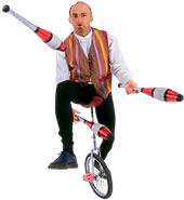 Jonglieren mit Einrad